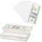2 Stück Geldkassette aus Kunststoff mit 100 Transparente Geldbeutel Cash Box Eisenbox Geldhalter Spardose für Bargeld Währungsfach Geldaufbewahrungsbox 19x9,3x3 cm