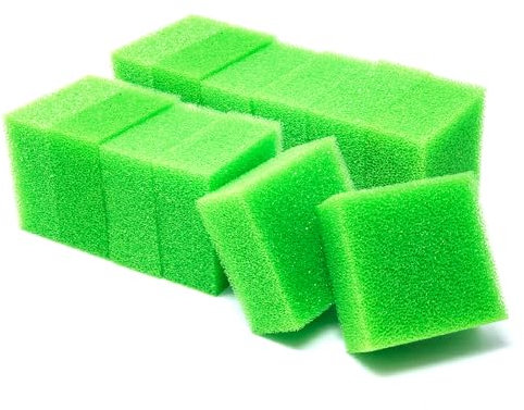 VIALIA 12x Medium Filterschwamm Aquarium kompatibel mit Juwel Compact BioFlow 3.0/ M, 100 x 100 x 48 mm, Aquarium Schwämme