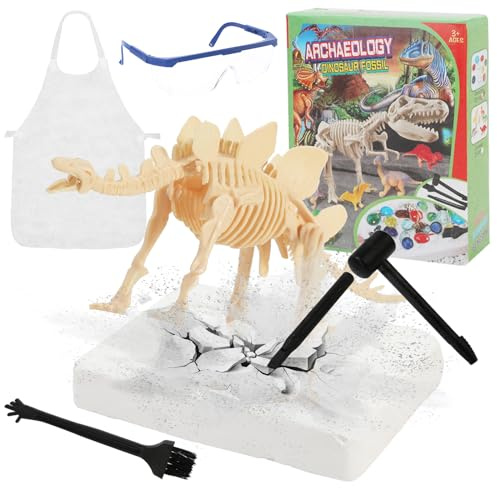 Ausgrabungsset für Kinder,Dinosaurier Dig Kit 3D-Skelett Ausgrabungs Set Stegosaurus Dino Spielzeug Ausgraben von Dinosaurier-Fossilien Spielzeug für 6 7 8 9 Jahre Jungen Mädchen Geburtstag Geschenke