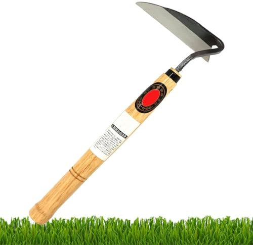 Generisch Gras-Sichel mit langem Griff, Garten-Unkraut-Sichel,Handsichel-Grasschneider - Stahlschneider-Handhacke, Gartensense mit langem Griff, Grassichel für Garten, Hof, Feld und Gräben