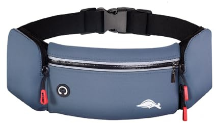 Lelezia Ceinture de Course, Sac Banane de Sport avec Porte-Bouteille Ceinture Running pour Homme Madame Sac Banane de Sport Étanche avec 3 Poches pour Course à Pied Équitation Marche Fitness, Bleu