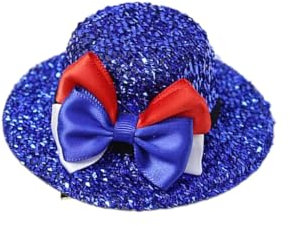 Glitzernder Zylinderhut, Bowler-Hut, Juli-Kostüm, Haarspange, Unisex, Kinder, Juli Kostüm, Zylinder für Verkaufsstand, Markt, glitzernde Schleife