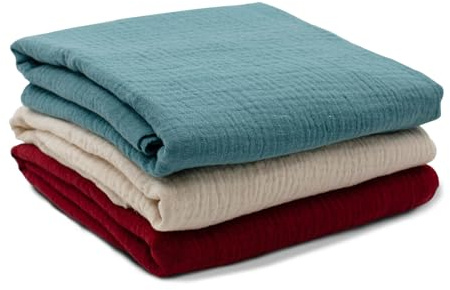 VmG-Store 3 x muslinset vardera 0,5 m x 1,35 m, dubbel Gauze-tyg, 100 % bomullstyg, Tex Standard 100 (set 17, set om 3 vardera 0,5 m)