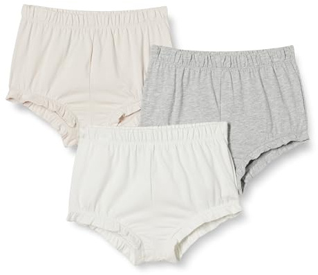 Amazon Essentials Pantalones cortos bombachos de algodón Niña, Pack de 3, Neutros, 3 años