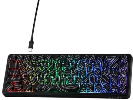 MechLands AK680 MAX Wired Gaming Keyboard with Hall Effect Switch, Rapid Trigger Magnetic Keyboard with 8K Polling Rate, Top Structure, RGB Backlight, QWERTY (Black Contour Line)