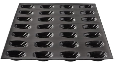FLEXIPAN Moule 28 Mini Madeleines Maison – Accessoire Silicone Patisserie, Gateau, Biscuit - Cuisson Parfaite, Démoulage Facile - Format Bouchée - Rectangulaire Four - Recette Traditionnelle