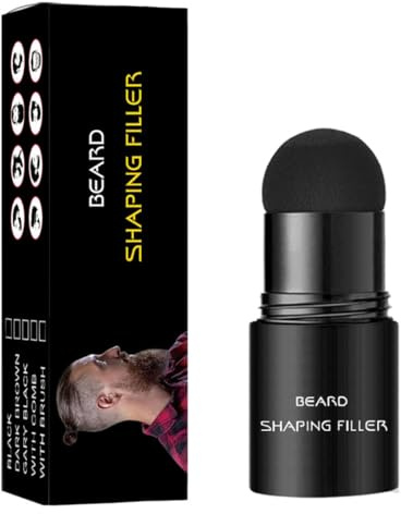 UKCOCO Tragbarer Bartformer Füller Stick Schwarz Bartfüllstift mit Minibürste Hautfreundlicher Concealer für Männer Bartpflege und Styling Tool für Dichten Bart