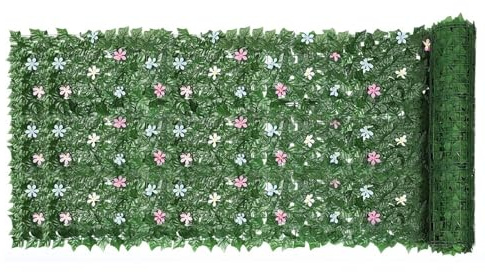 Guirnalda De Hiedra Artificial - Tela De Seda PP, 3,3 Metros, seto De Hojas De Hiedra, Realista | Valla De Privacidad De Hiedra Artificial, Falsa Verdura Decorativa Para Pared, Jardín, Pati