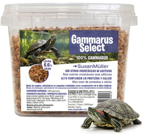 Gammarus Select 90 g Natural 100% - para Tortugas Peces Y Reptiles - Alimento Sin Aditivos - Rico En Proteína Y Calcio Ideal para Coloración Natural - Gammarus de Calidad Suprema