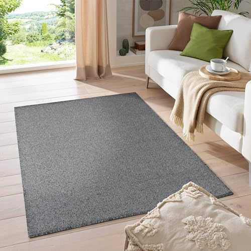HomebyHome Alfombra Salon de Pelo Corto 120x170 cm Gris - Alfombras de Habitacion Diseño óptica Gabbeh Sala de Extrasuave - Moderna Alfombra Cocina, Alfombra Dormitorio, Tapete Sala
