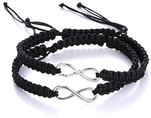 AidShunn Armbänder unendlich Geflochtene Handcrafted Einstellbare Geflochtene für Männer Frauen Freundschaft Familie Paar 2 Pcs