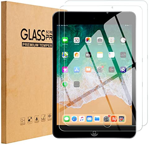 TOPESCT IPad 9.7 inch Screen Protector[2 Pack], Tempered Glass Film for Apple iPad Air 1, iPad Air 2, iPad Pro 9.7-Inch,Ultra Clear, Anti-Scratch (iPad 9.7 inch)