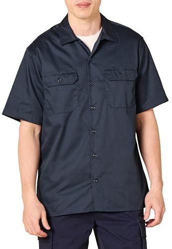Amazon Essentials Chemise de Travail à Manches Courtes, Résistante Aux Taches et Infroissable Homme, Bleu Marine Foncé, XXL