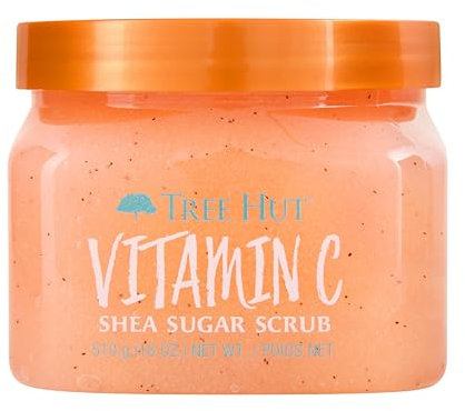 Tree Hut Shea Sugar Scrub Vitamin C, 18oz, Ultra Hydrating & Exfoliating Scrub for Nourishing Essential Body Care