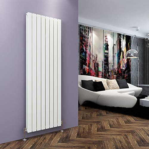 ELEGANT 1800 x 608 mm Vertical Column Designer Radiator White Double Flat Panel Central Heating Radiators