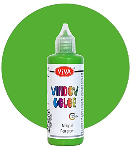 Viva Decor® Window Colour (May Green, 90 ml) Window Paint for Removable Pictures and Stickers for Decoration, Mirrors, Tiles, Vases and Windows - Made in Germany
