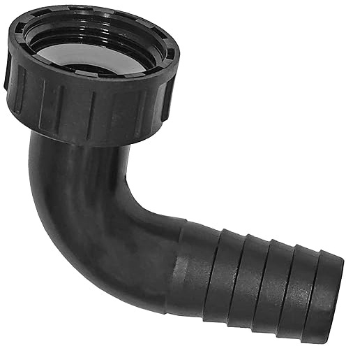 MegaHaustechnik Schlauchtülle Winkel 50mm, Überwurf 2“ IG, Kunststoff