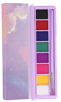 Palette Trucco Fluorescente, Ombretto Fluorescente Uv, Eyeliner Luminoso Per Halloween, Set Grafico Di Pittura Per Il Corpo Opaca, Pittura Professionale Per Il Viso Con Pennello (02#)