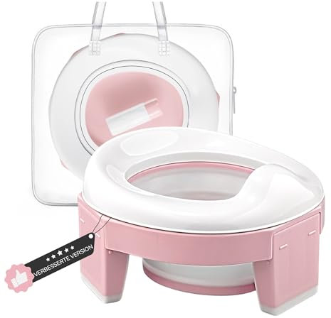 HuBorns - Pot Pliable Enfant Voyage Facile à Transporter avec 10 Sacs Inclus, Pot Portable Enfant Voyage Confortable et Sûr, Reducteur Toilette Enfant pour l'Apprentissage Facile de la Propreté