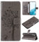 VEEMOS Handyhülle für Samsung Galaxy A54 5G Hülle Klappbar Katze-Baum mit Kartenfach Klapphülle Schutzhülle Handy Tasche Leder Book Flip Case Cover Handytasche Damen - Grau