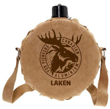 LAKEN Borraccia in alluminio con custodia in pelle canadese 1,5 L.