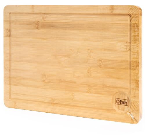 Bamboo Wooden Chopping Board Large 37 x 25 x 2cm Bamboo Cutting Board for Carving Meat or Vegetables Chopping Boards for Kitchens Pre Oiled Serving Board