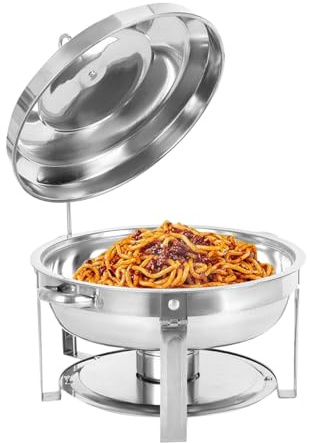 Susoso 7,5 l rostfritt stål varmhållningsbehållare, chafing dish matvärmare buffévärmare rechaud för catering, buffé och fest (44 x 26,4 cm)