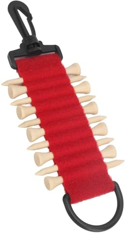 Golf Tee Holder, 10 Golf Tees Organizer, Portable Golf Tee Carrier med Hook For Belt Multifunktionell Förvaringsväska för Golftillbehör (röd)