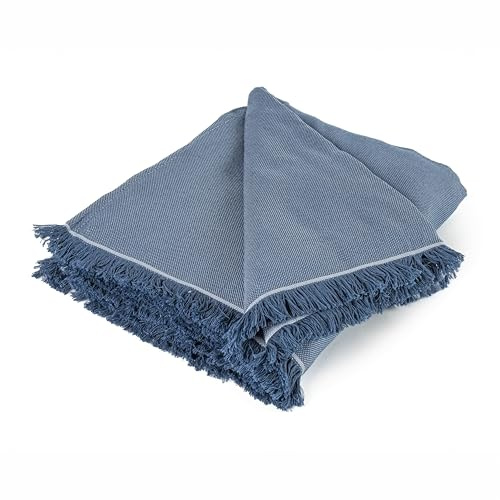 Pure Confort - Colcha Multiusos Modelo Essenza, Plaid para Sofá o Cama, Cubresofá, Cubrecama (Azul, 140x190)