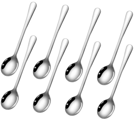 Aililong Set di 8 Mini Cucchiai per caffè Espresso - Acciaio Inossidabile, Alta qualità, Perfetti per Casa, Bar, Buffet e Feste, Ideali per caffè, tè e Spezie