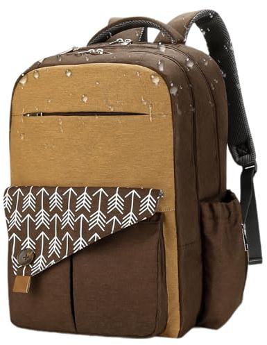 Sac à dos à couches pour femmes – Sac de poussette double couche, fourre-tout de voyage de grande capacité, organisateur de maman étanche, porte-couche multifonction | Port de chargement portable prat