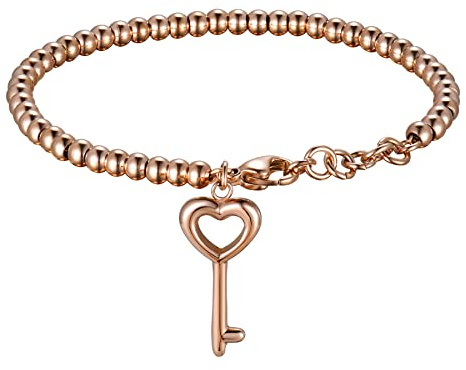 Flongo partnerarmband BFF-kedjor vänskapsarmband för 2 par smycken armband armring lås med nyckel för män, kvinnor presentidéer, Rostfritt stål