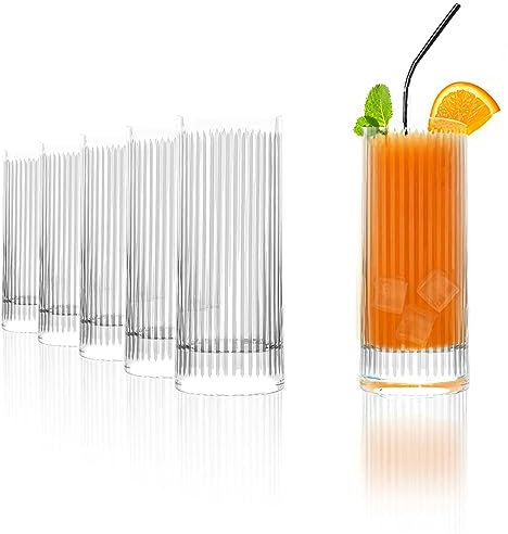 Stölzle Lausitz NYB SOHO Verres Longdrink Lot de 6, 405 ml – Verres élégants pour Cocktails, Eau & Jus – Cristal de haute qualité – Compatible lave-vaisselle, Fabriqué en Allemagne