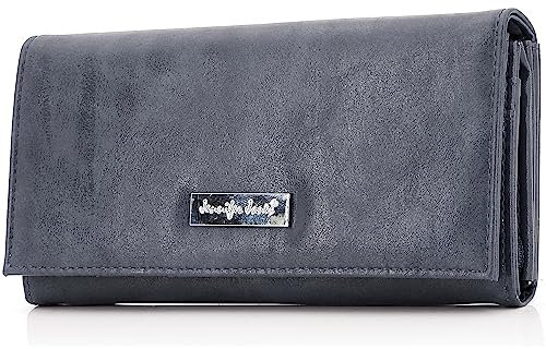 ekavale Portemonnaie Damen mit Vielen Kartenfächer, Geldbörse Damen aus Kunstleder, Geldbeutel für Frauen (Grau)