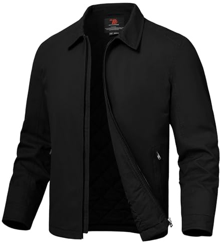 YSENTO Veste d'hiver pour homme Veste matelassée Blouson Blouson d'aviateur Cargo Veste de travail Coupe-vent Oberbekleidung Manteau, Noir , XL