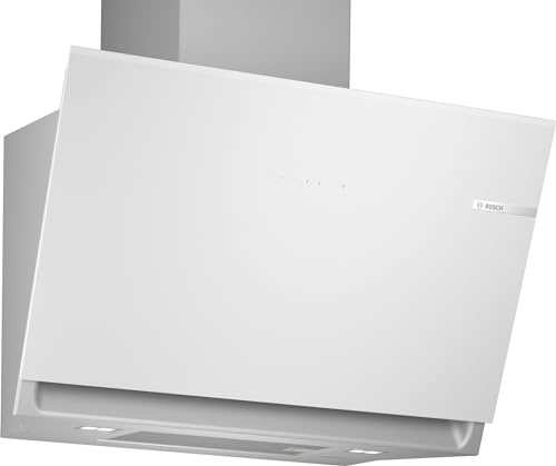 Bosch DWK81AN20 Hotte murale Série 6, 4 vitesses d'aspiration dont 1 intensive, 80 cm, Blanc avec finition en verre