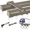 Gardinenschiene aus Aluminium Vorhangschienen, Schwerlast Gardinenschiene, Deckenbefestigung 2-läufig, Aluminium, Inkl. Befestigungsmaterial, für Schiebevorhang, Dusch-Deckenschienen-Set (50-800cm) (