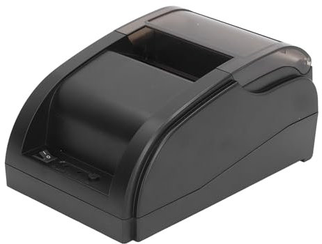 VBESTLIFE POS-Thermodrucker, 58-mm-OS-Belegdrucker 60-80 Mm/s Bluetooth-USB-Thermo-Belegdrucker mit Automatischem Schneiden, Serielle USB-Ethernet-Schnittstelle für ESC POS (EU-Stecker)