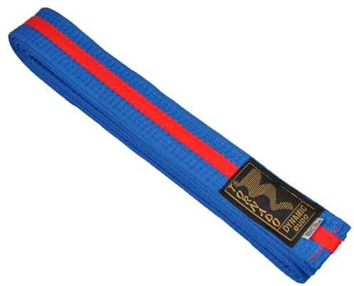 TEKKA BUDO Kampfsport Gürtel mit Mittelstreifen blau-rot 240 cm 2-farbig - Budogürtel, Karate, Judo, Taekwondo, Ju-Jutsu