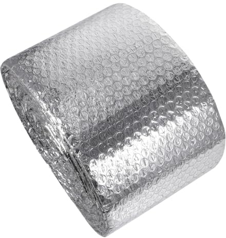 balacoo 1roll Reflective Insulation Bubble Foil Roll for Greenhouse Energy-Saving Thermal Barrier Heat Reflective for Pipes Garage and Home Use