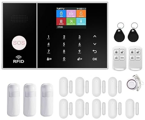 Sistema di sicurezza domestica, Sistemi Di Allarme Sicurezza Domestica GSM Allarmi Di Sicurezza Antifurto Con Sensore Porta App Controllo Lavoro(Set 8)