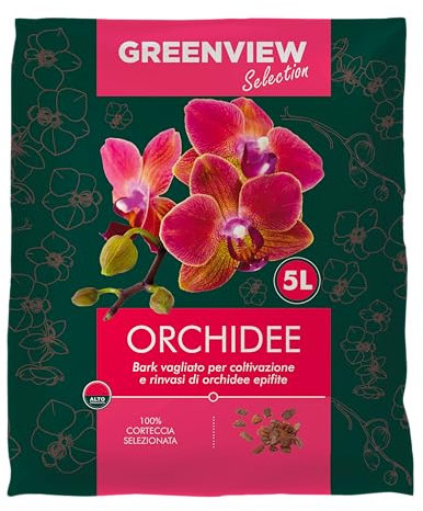 BERARDI Greenview Selection Terreau professionnel pour orchidées, écorce calibrée 15-25 mm, 5L, avec NPK hydrosoluble
