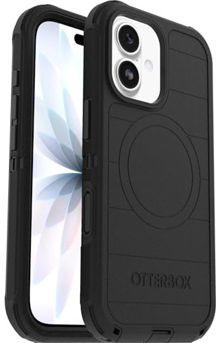 OtterBox Defender Series Pro MagSafe Hülle für iPhone 17, stoßfest, sturzsicher, extrem robust, Schutzhülle, 7X getestet nach Militärstandard, Schwarz