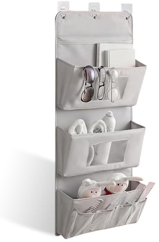 OFFAXE Hängeorganizer 3-Schichten 40x90cm – Faltbarer Wandorganizer aus Oxford-Stoff mit 3 Taschen & 3 Haken, Tür Organizer ohne Bohren, Aufbewahrung für Badezimmer, Kleiderschrank & Türhinterseite