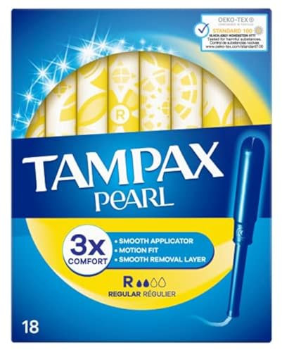 Tampax Pearl Regular Tampons Applicator, 18 each