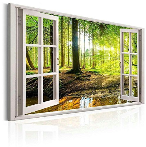 120 x 80 cm Cuadro en Lienzo Ventana Vista 5001-SCT – Imagen/Impresion/Pintura Listo para Colgar