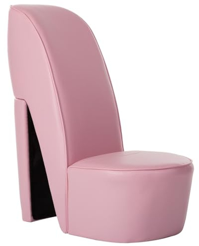 vidaXL Sillón Forma de Zapato Tacón Cuero Sintético Mobiliario Decoración Estructura Robusta Duradera Elegante Tapizado Suave Cómodo Estabilidad Rosa
