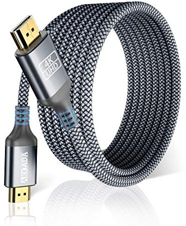 AkoaDa 4K Long HDMI Cable, 18Gbps High Speed HDMI 2.0 Braided Cable, 4K-60Hz HDR, Ultra HD, 2K, 1080P, ARC Compatible with TV, PC, PS5/4/3, Projector, Monitor ect (Grey, 6M)