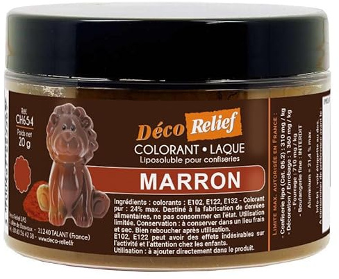 Déco Relief - Colorant Liposoluble Marron - Colorant Alimentaire 20 g