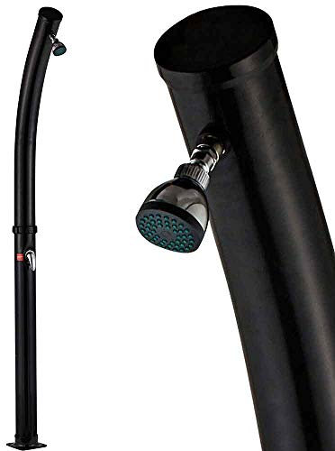 BAKAJI Douche Solaire pour Jardin, Piscine, extérieur, Camping, réservoir 20 l avec pommeau réglable, mélangeur d'eau Chaude, raccord Tuyau de Jardin, Dimensions 214 x 11,5 x 11,5 cm